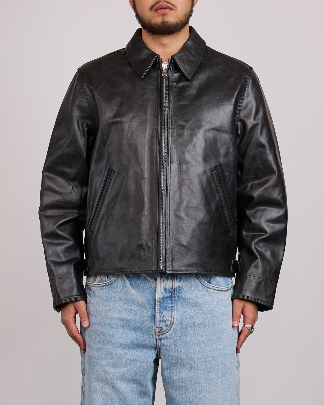 Stussy Garage Jacket Leather Black