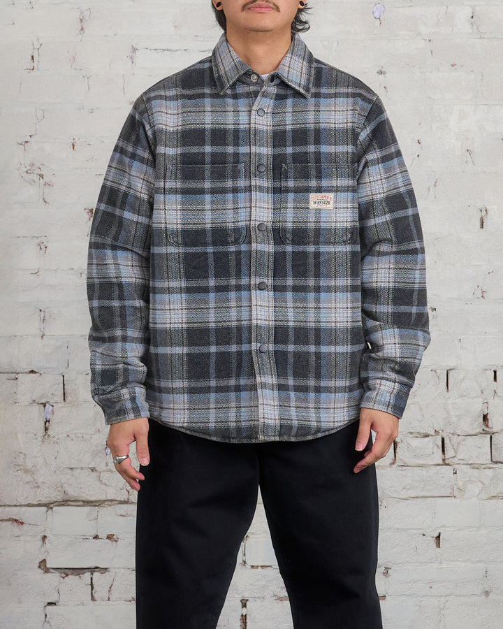 Stussy Heavy Washed Plaid Button Shirt Blue