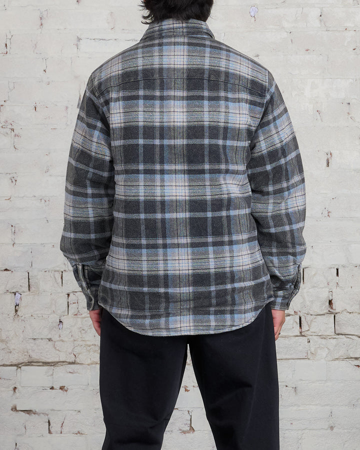 Stussy Heavy Washed Plaid Button Shirt Blue