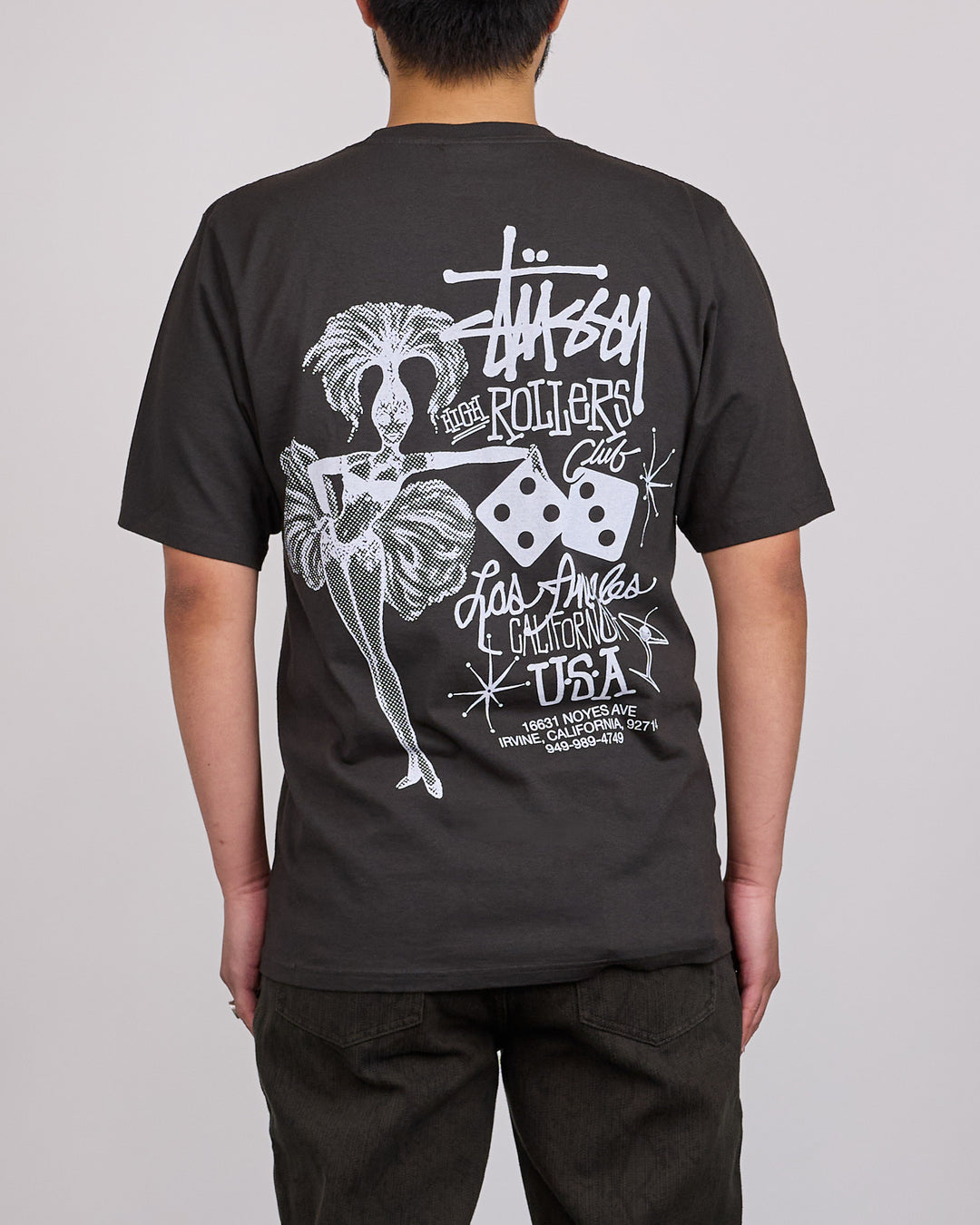Stussy High Rollers Pigment Dyed T-Shirt Faded Black
