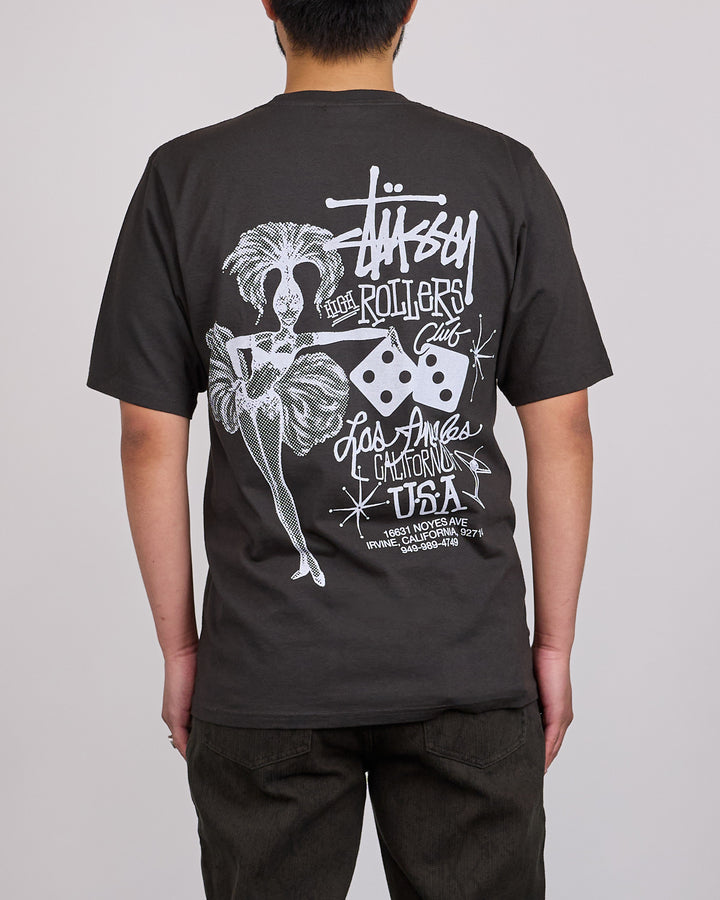 Stussy High Rollers Pigment Dyed T-Shirt Faded Black