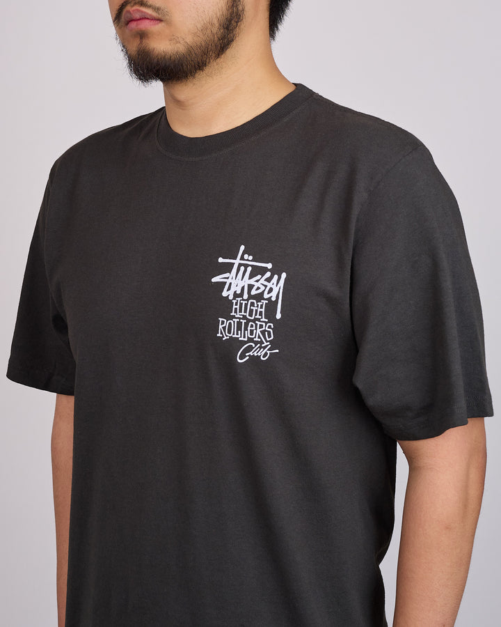 Stussy High Rollers Pigment Dyed T-Shirt Faded Black