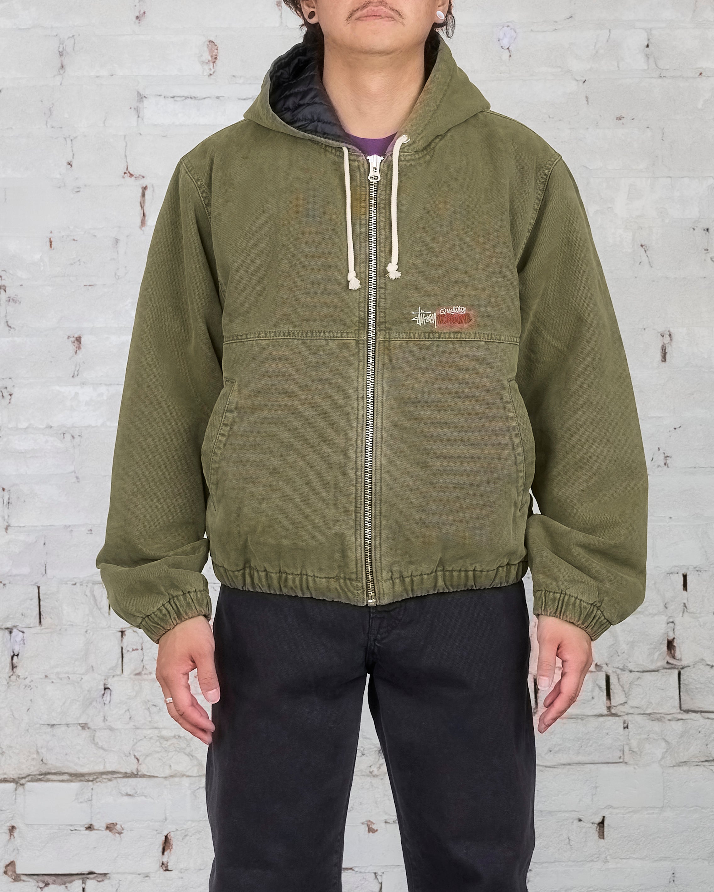 Stussy Insulated Canvas Work Jacket Olive Drab – LESS 17