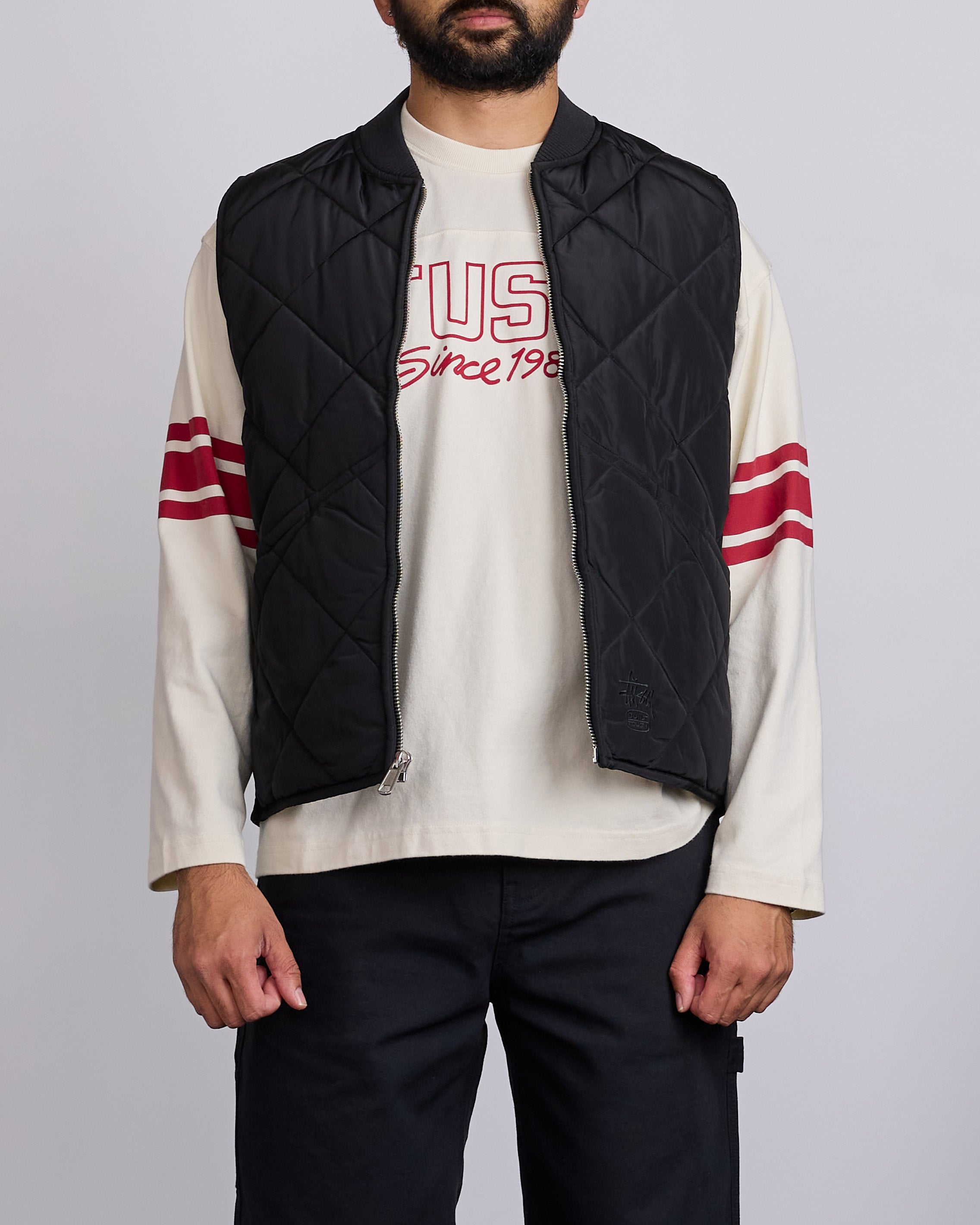 トップス STUSSY 25F THERMAL LINED QUILTED VEST Thermal Lined Quilted Vest – Black | Outerwear | Stüssy Canada