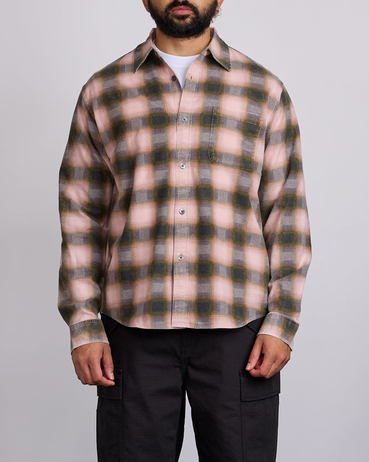 Stussy June Plaid Button Shirt Rose