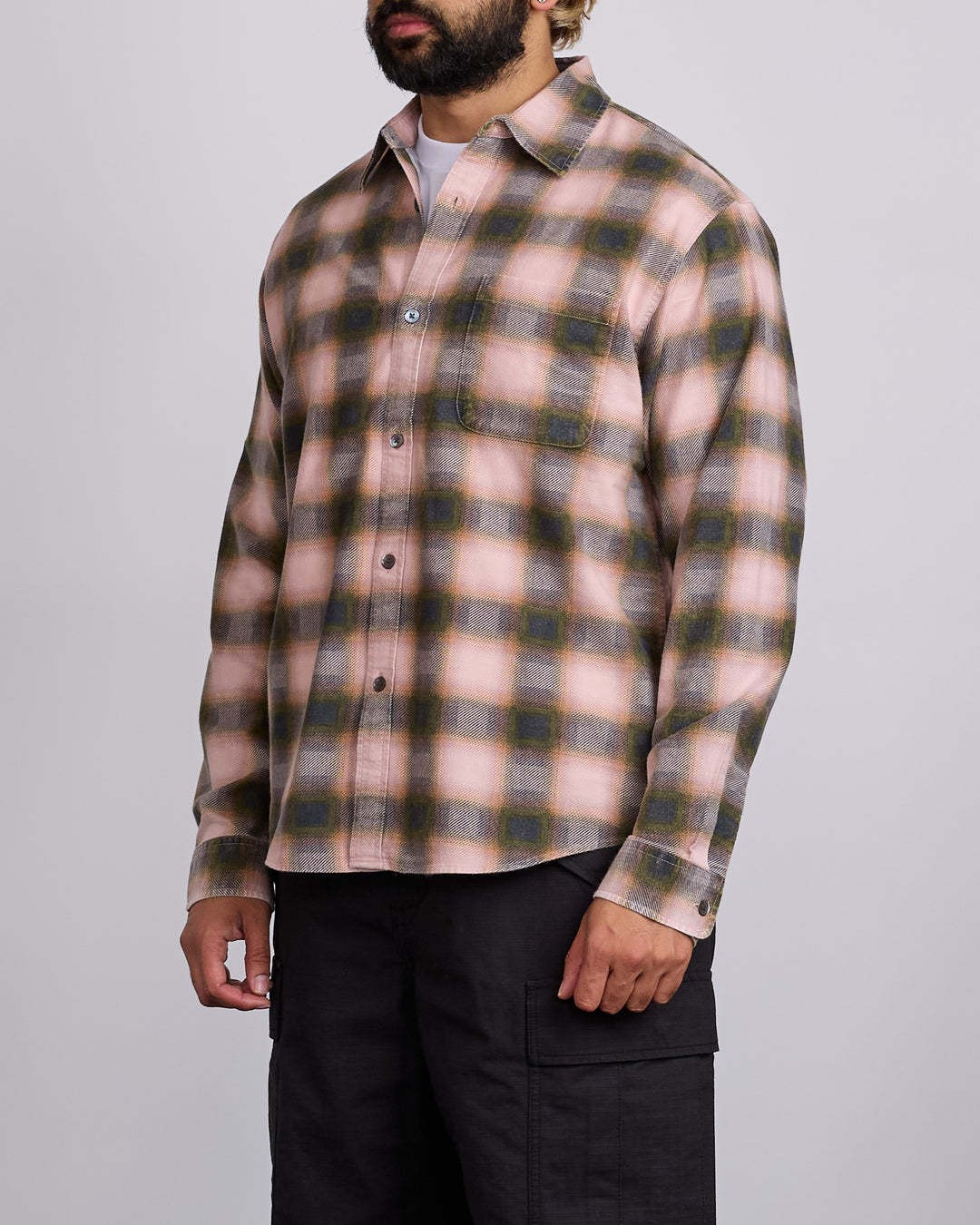 Stussy June Plaid Button Shirt Rose
