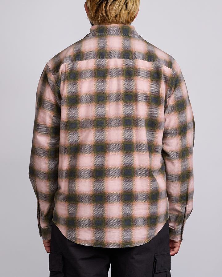 Stussy June Plaid Button Shirt Rose