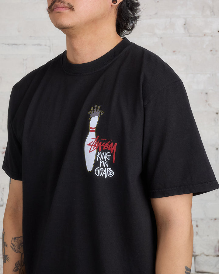 Stussy Kingpin Pigment Dyed T-Shirt Black