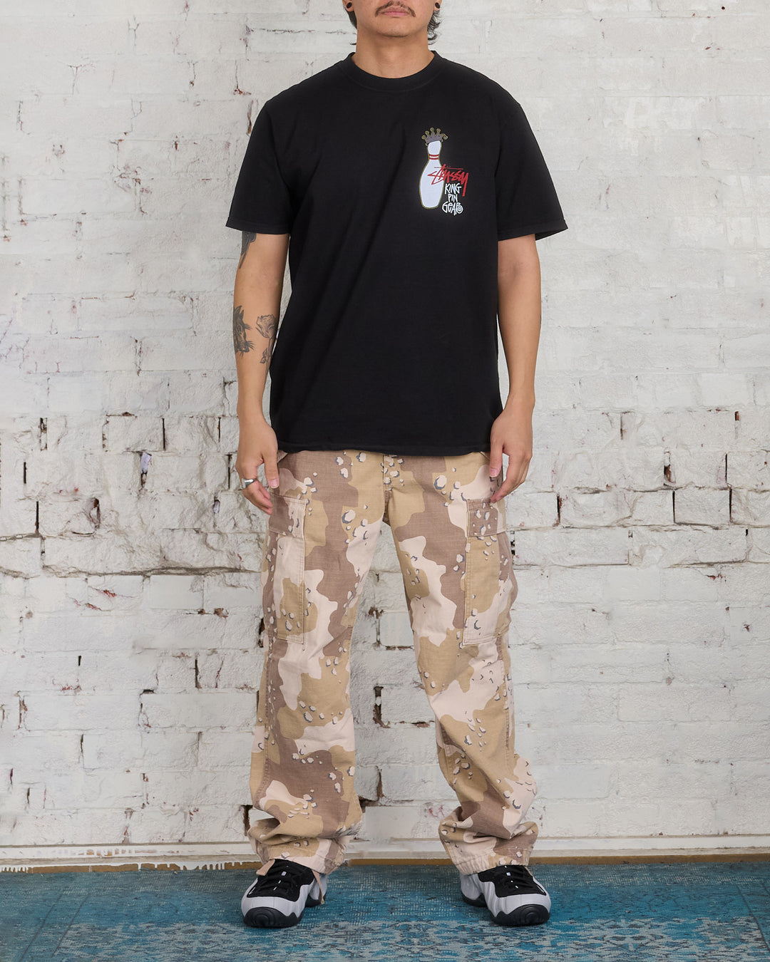 Stussy Kingpin Pigment Dyed T-Shirt Black