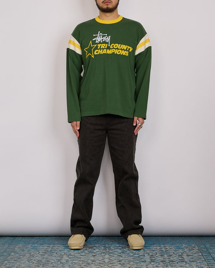 Stussy LS Ringer T-Shirt Green