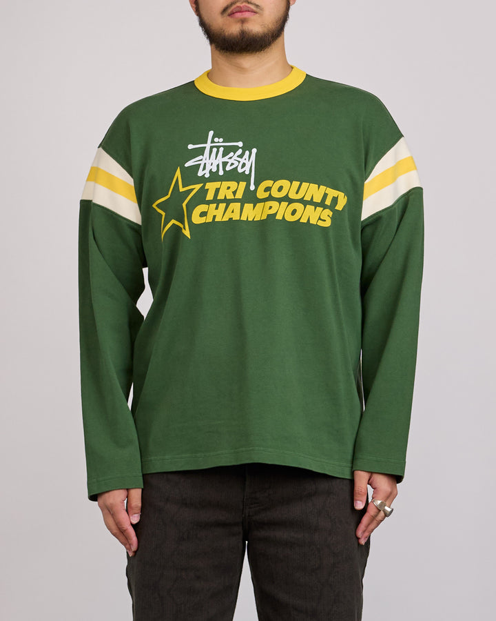 Stussy LS Ringer T-Shirt Green