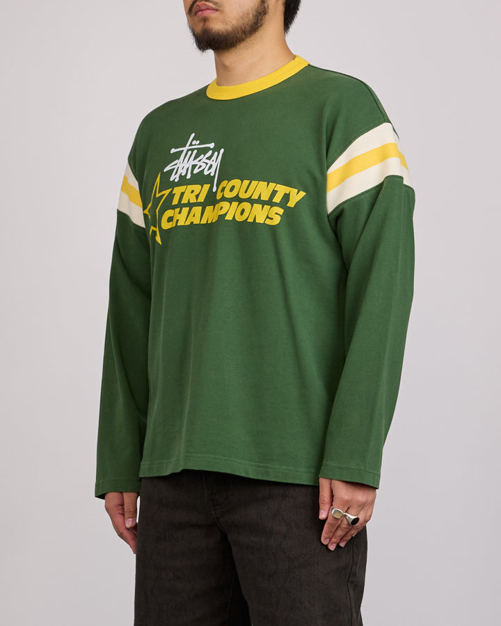 Stussy LS Ringer T-Shirt Green