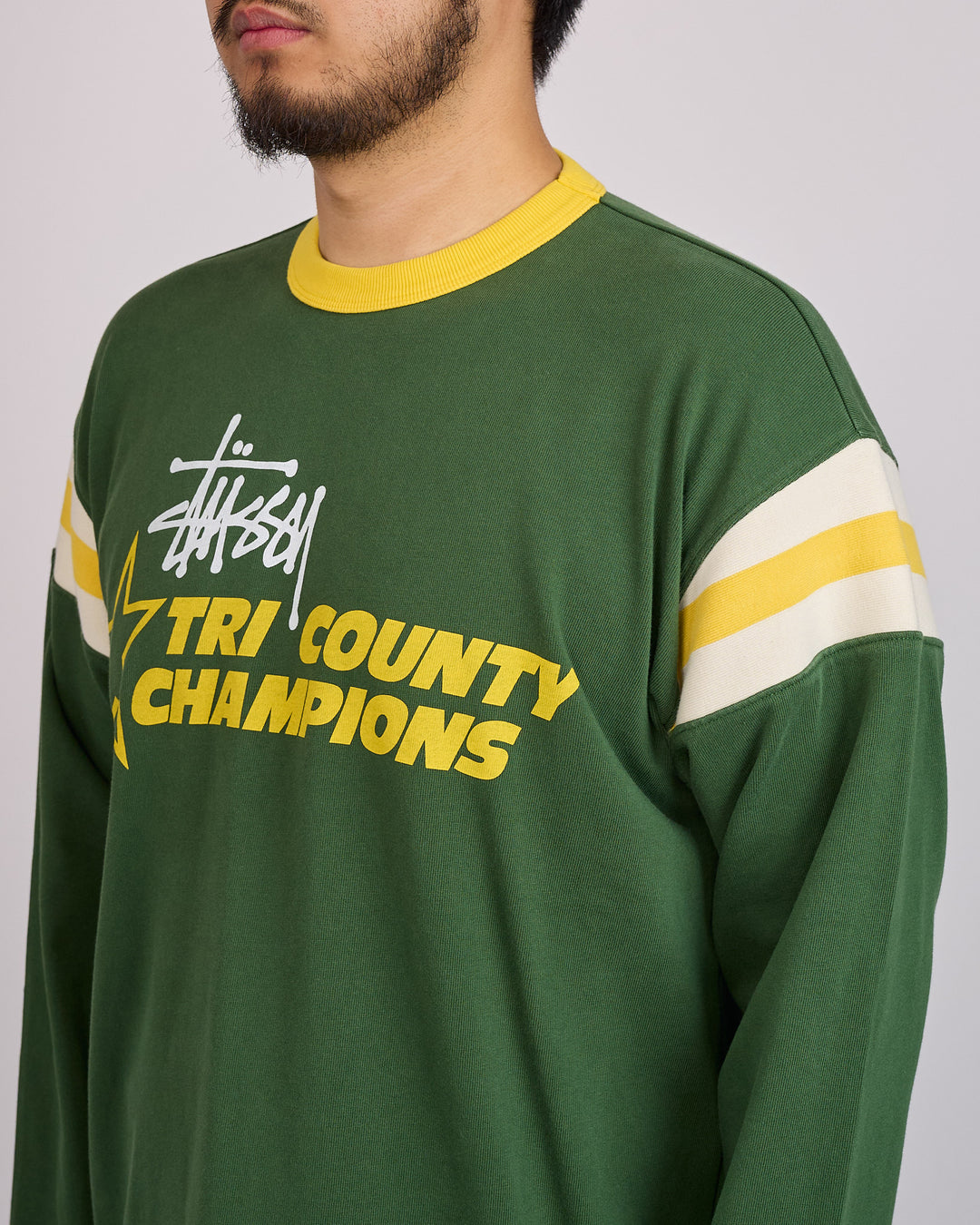 Stussy LS Ringer T-Shirt Green