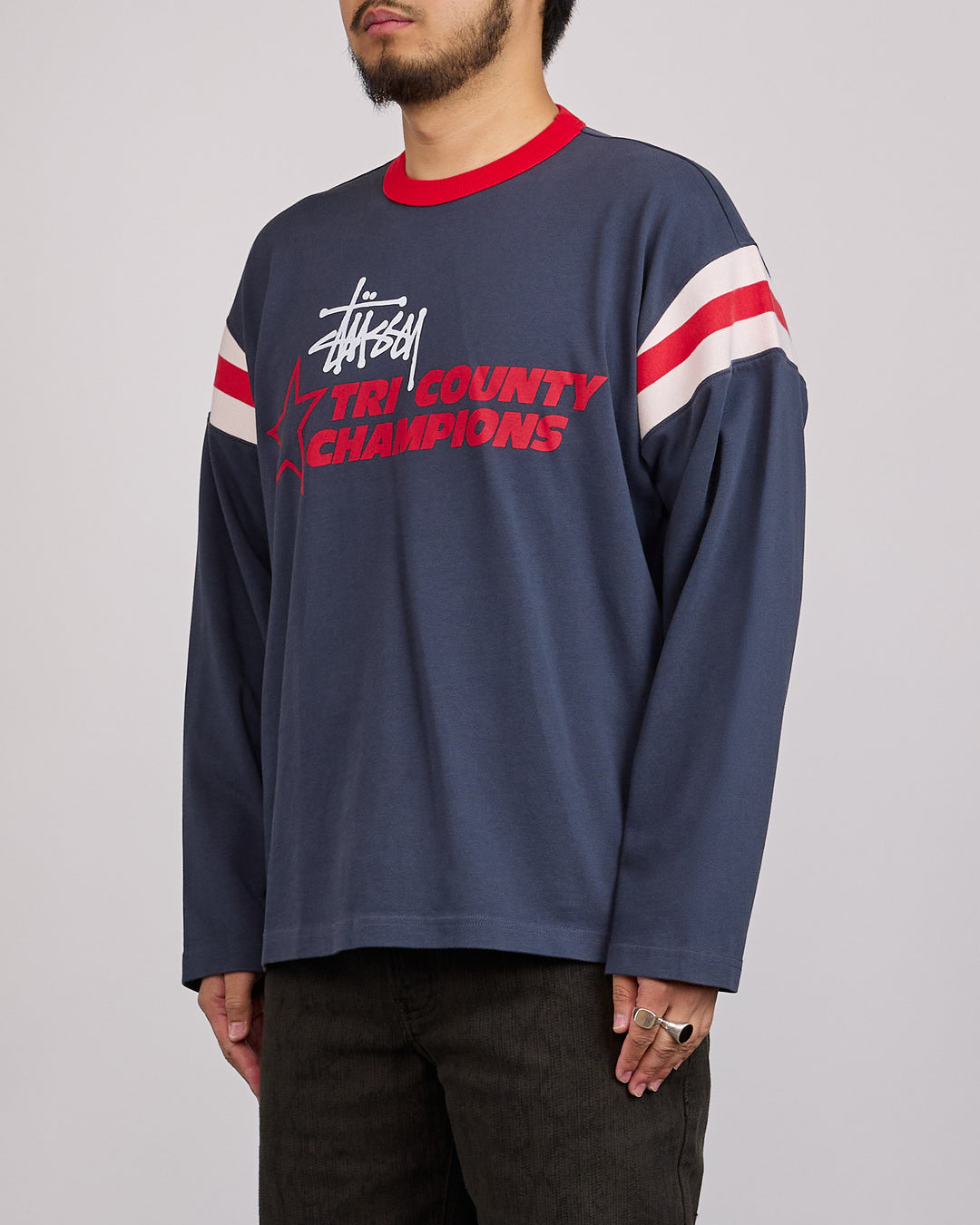 Stussy LS Ringer T-Shirt Ink