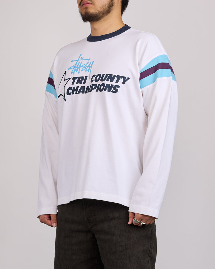 Stussy LS Ringer T-Shirt White