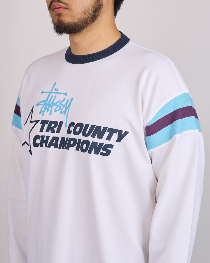 Stussy LS Ringer T-Shirt White