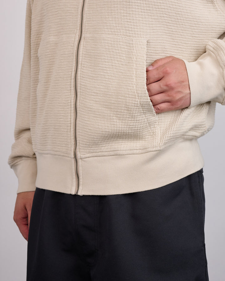 Stussy Light Weight Thermal Zip Hoodie Bone
