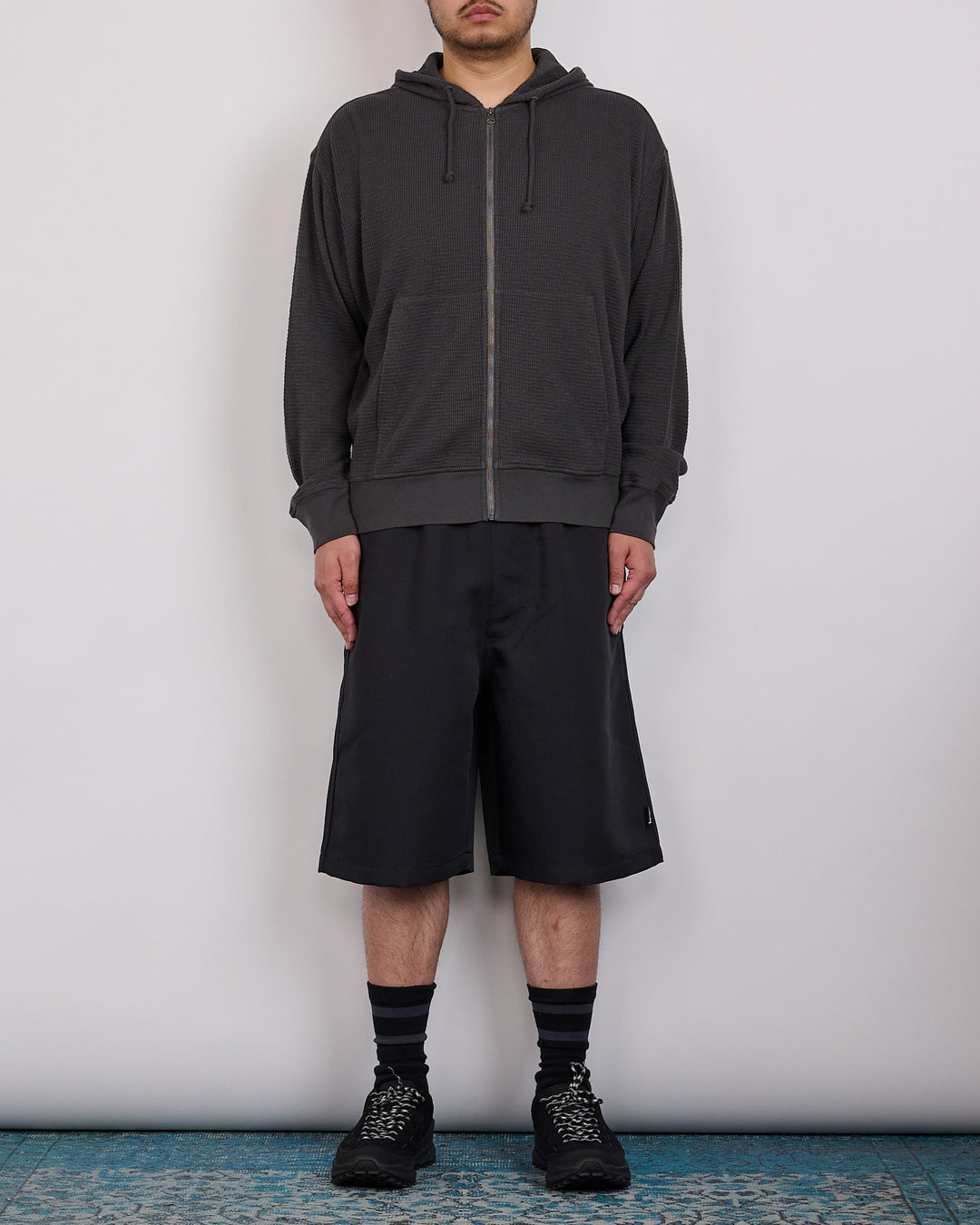 Stussy Light Weight Thermal Zip Hoodie Faded Black