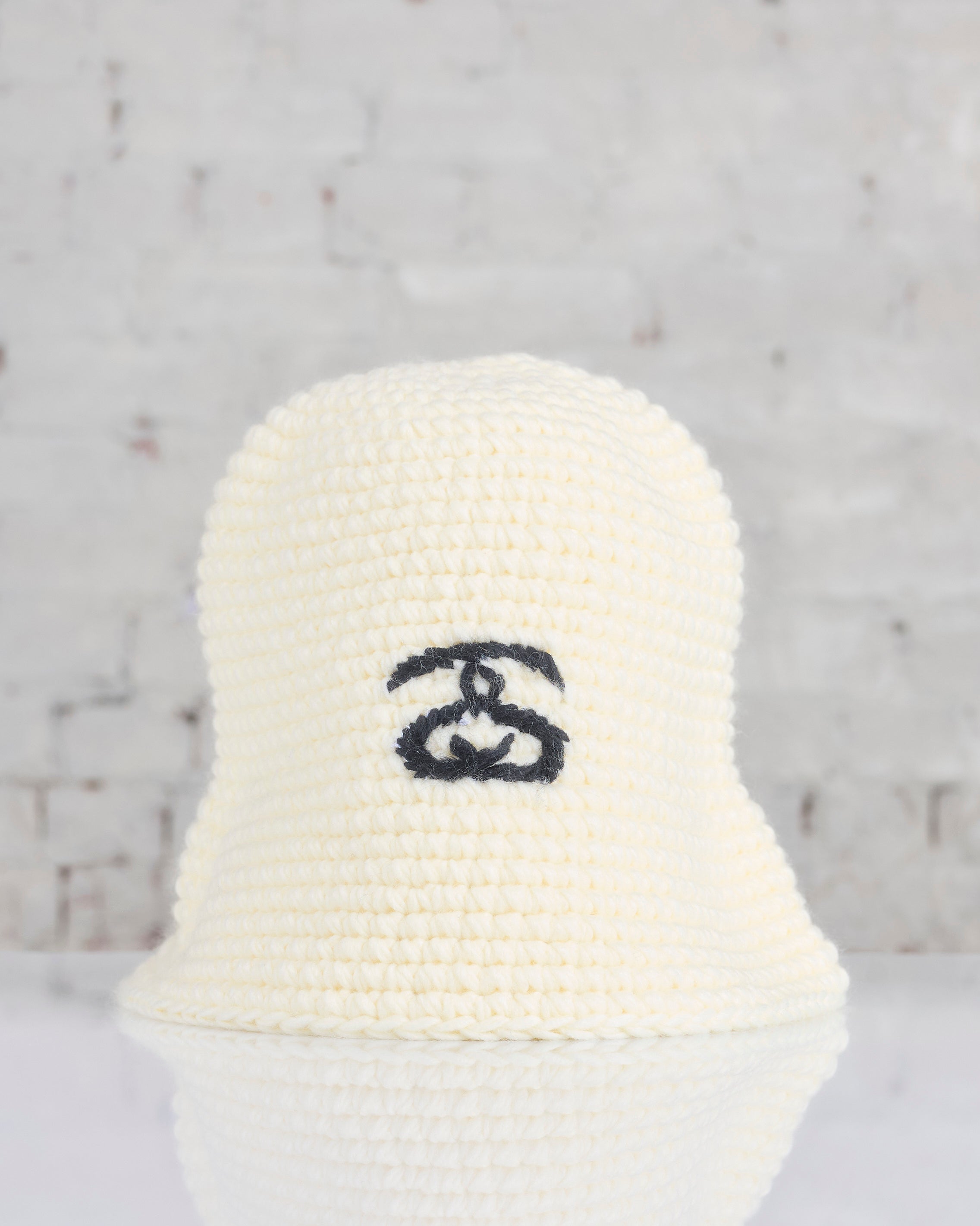 STUSSY Bucket Hat SS Link Knit White - ハット