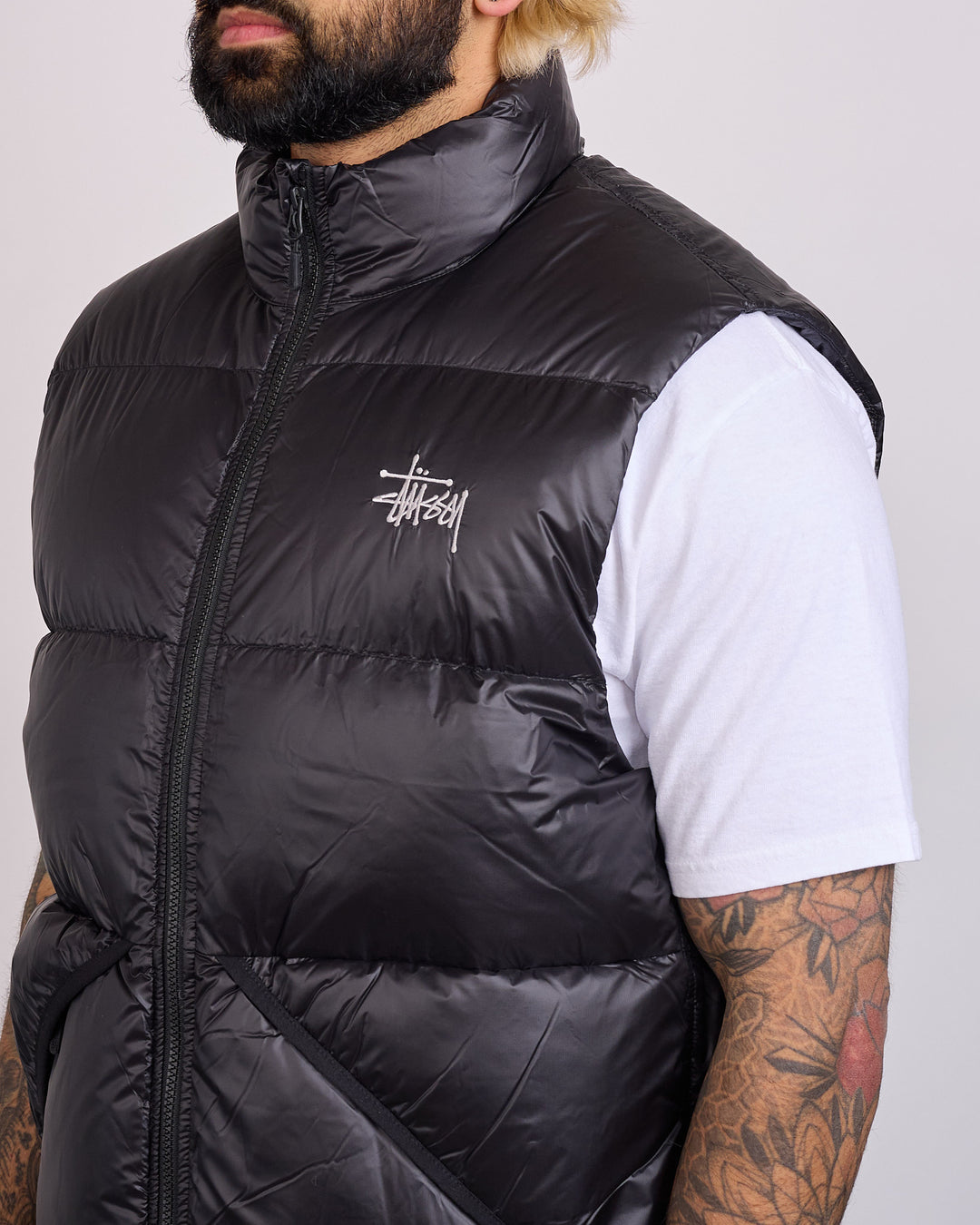 Stussy Micro Ripstop Down Vest Black