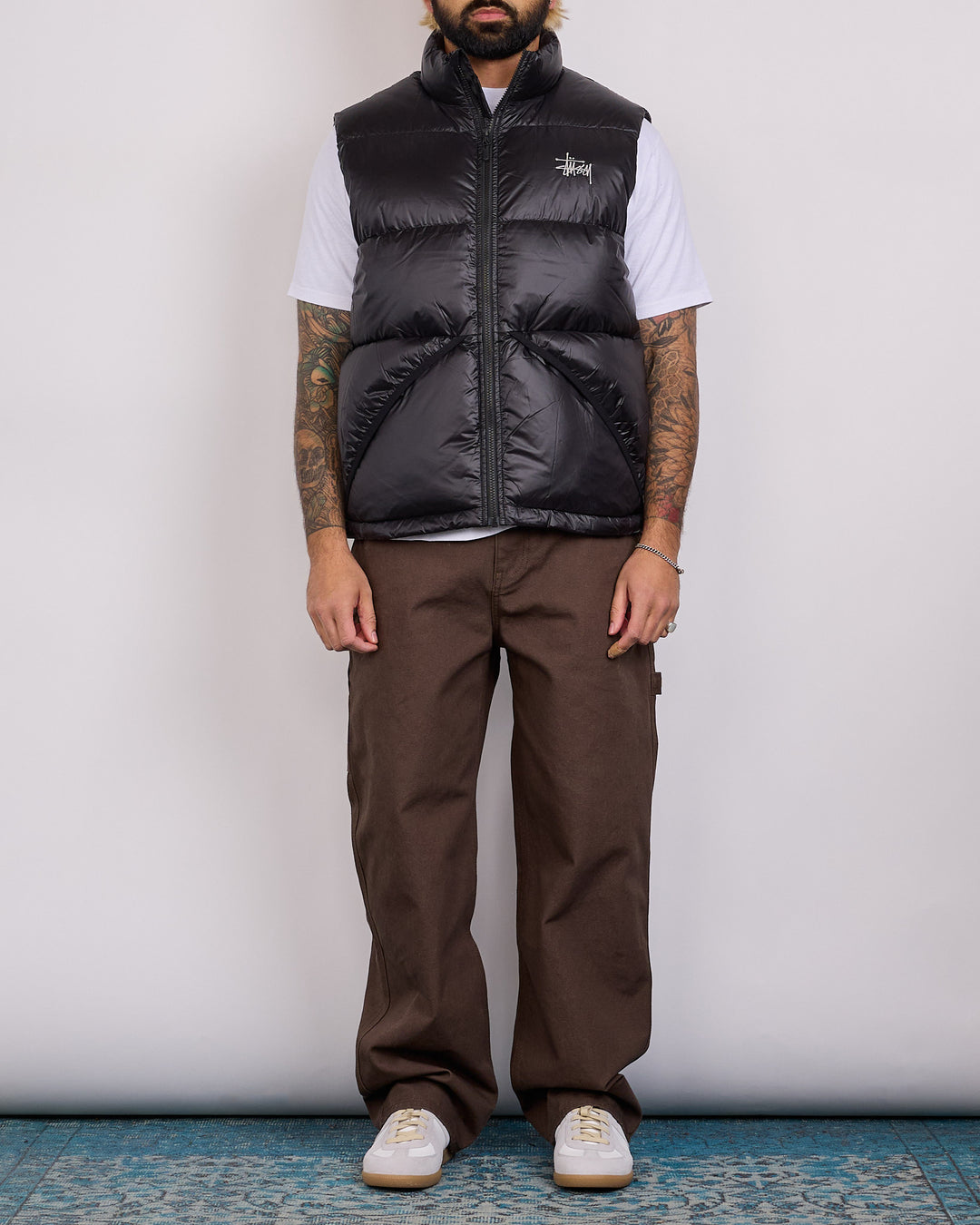 Stussy Micro Ripstop Down Vest Black