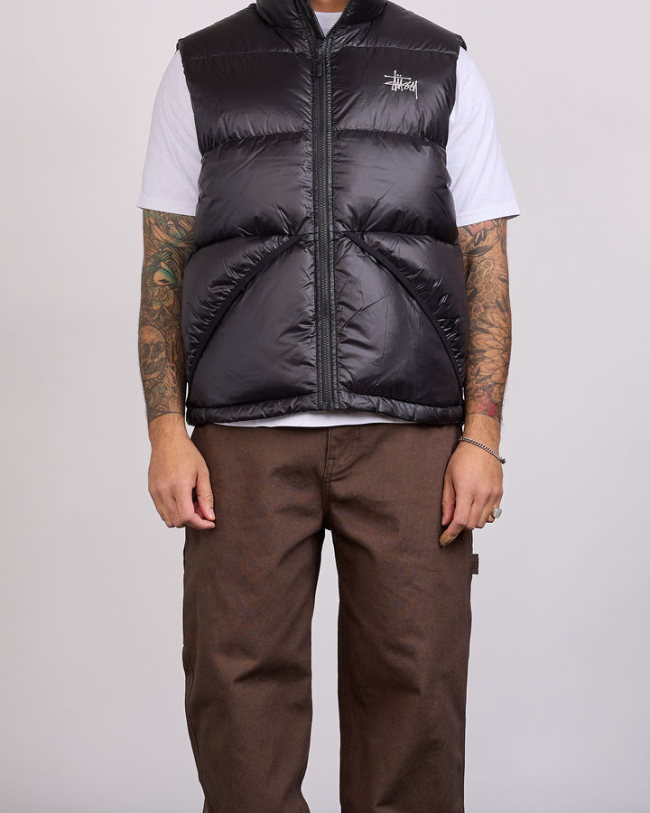 Stussy Micro Ripstop Down Vest Black