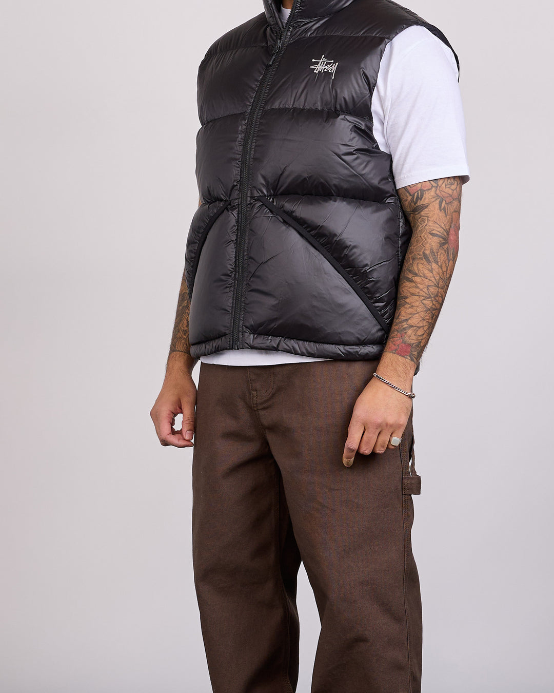 Stussy Micro Ripstop Down Vest Black