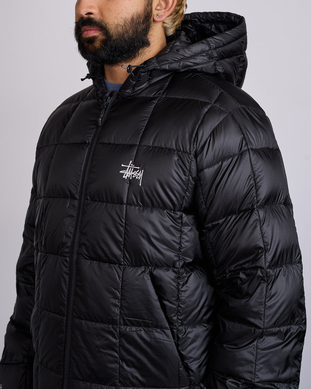 Stussy Midweight Hooded Puffer Jacket Black