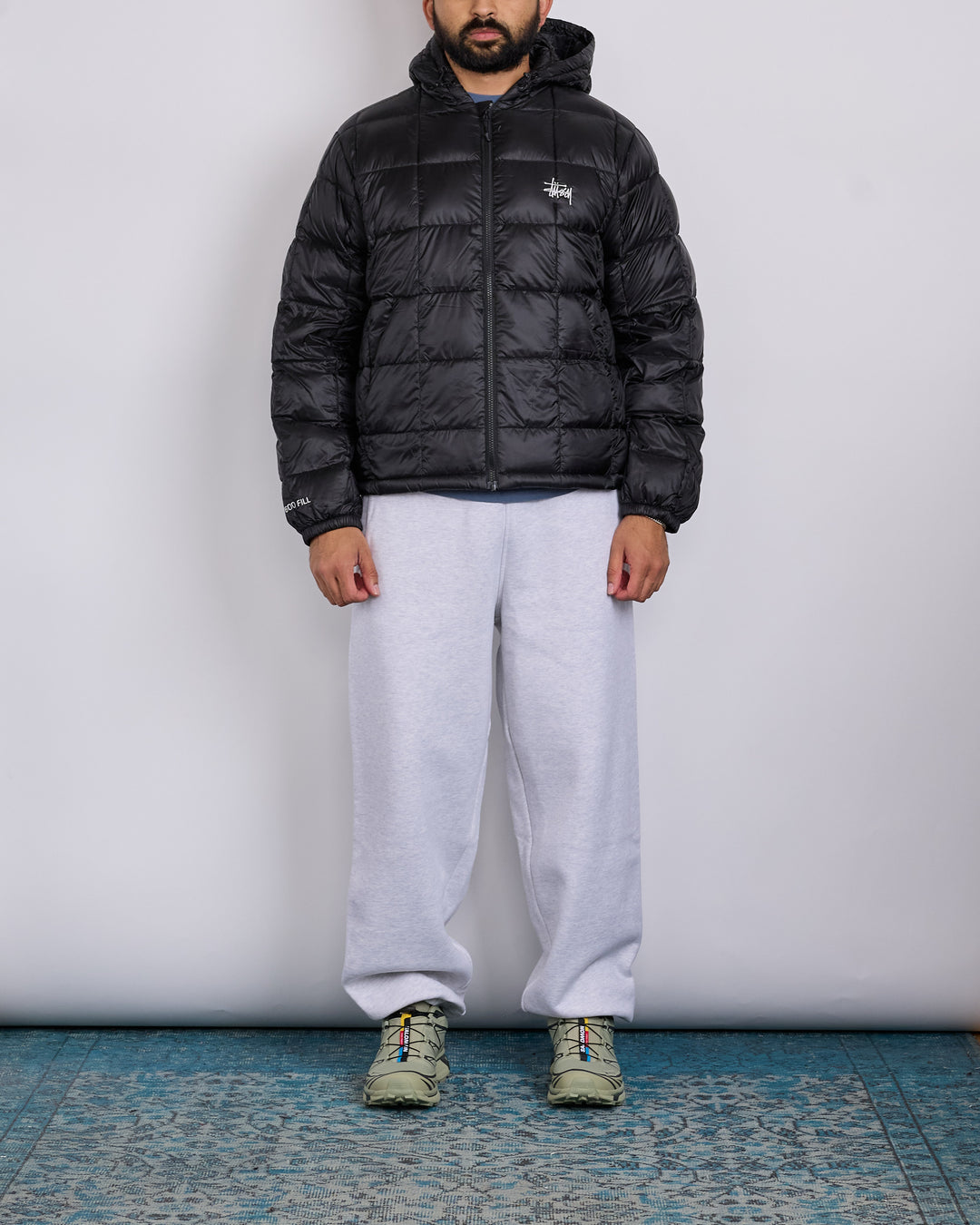 Stussy Midweight Hooded Puffer Jacket Black