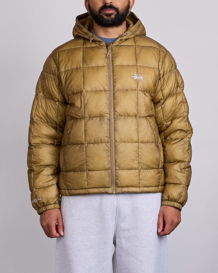 Stussy Midweight Hooded Puffer Jacket Khaki