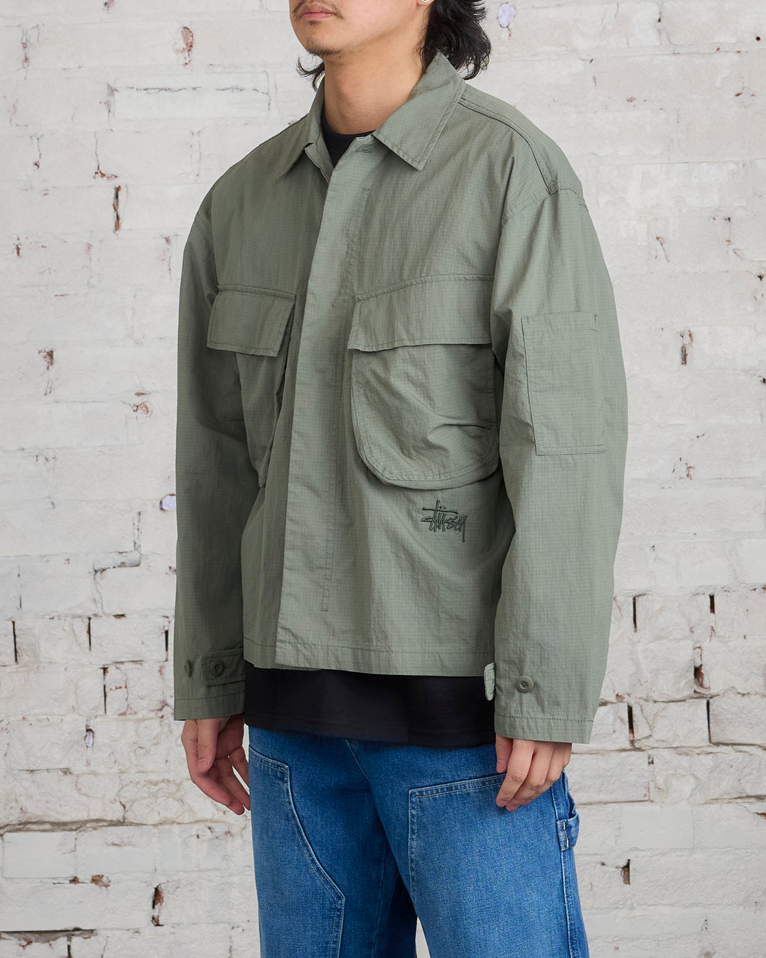 Stussy Military Overshirt Jacket Olive