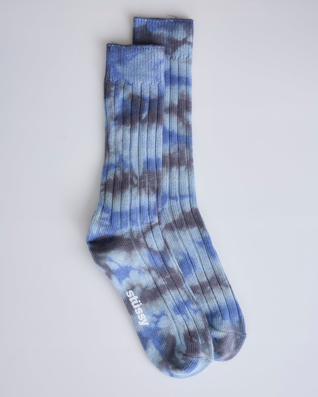Stussy Multi Dyed Ribbed Socks Steel / Blue