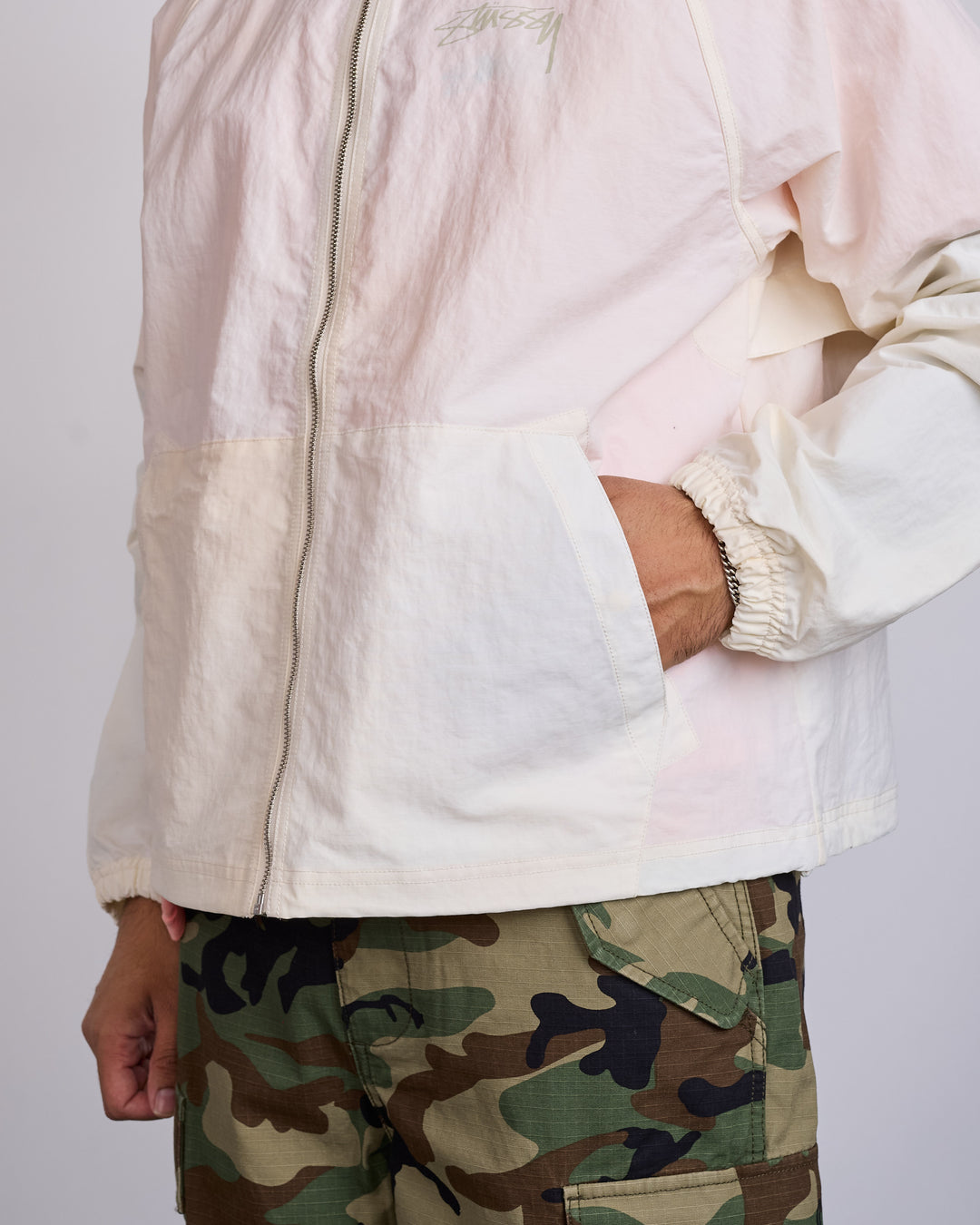 Stussy Nylon Beach Shell Jacket Bone