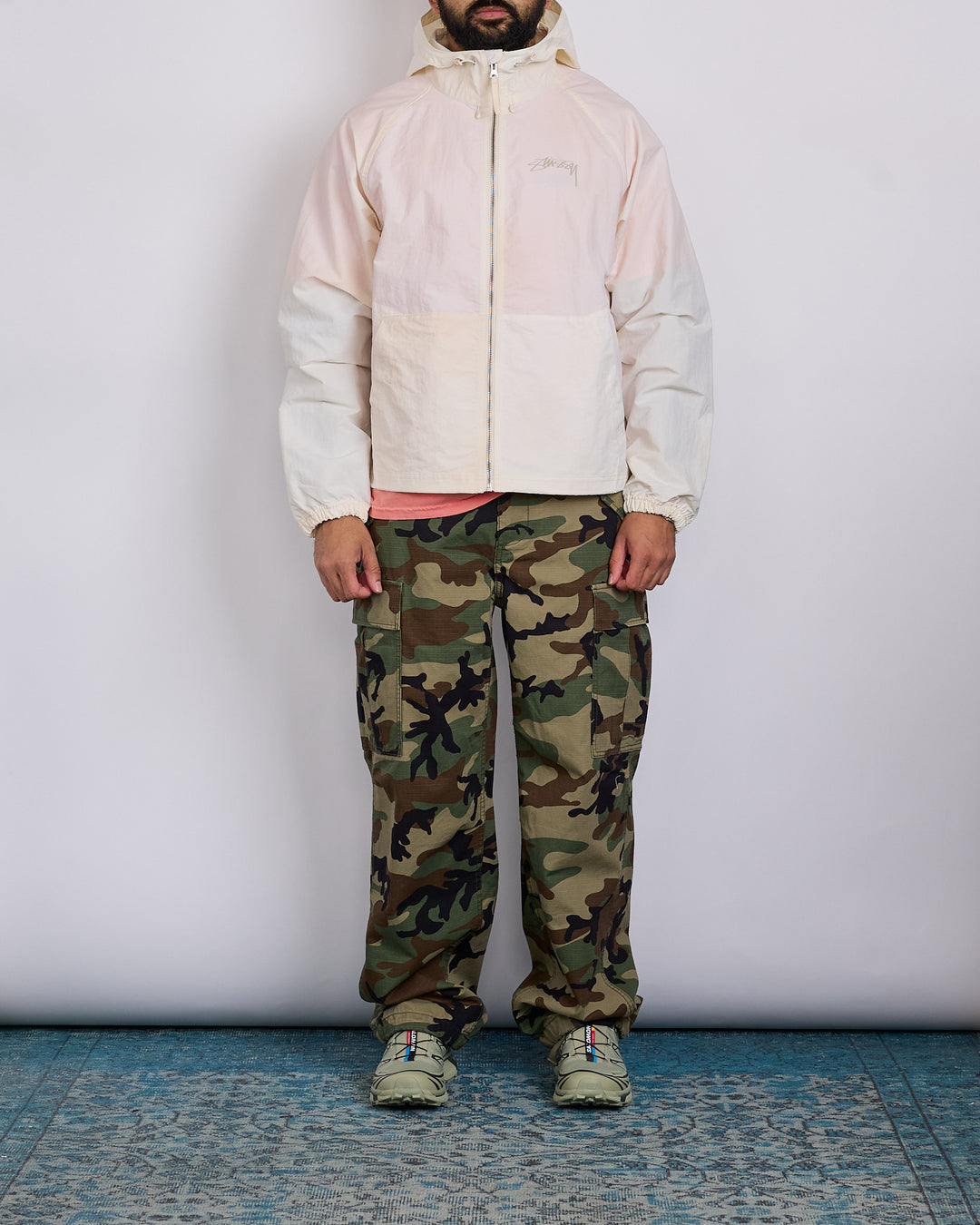 Stussy Nylon Beach Shell Jacket Bone