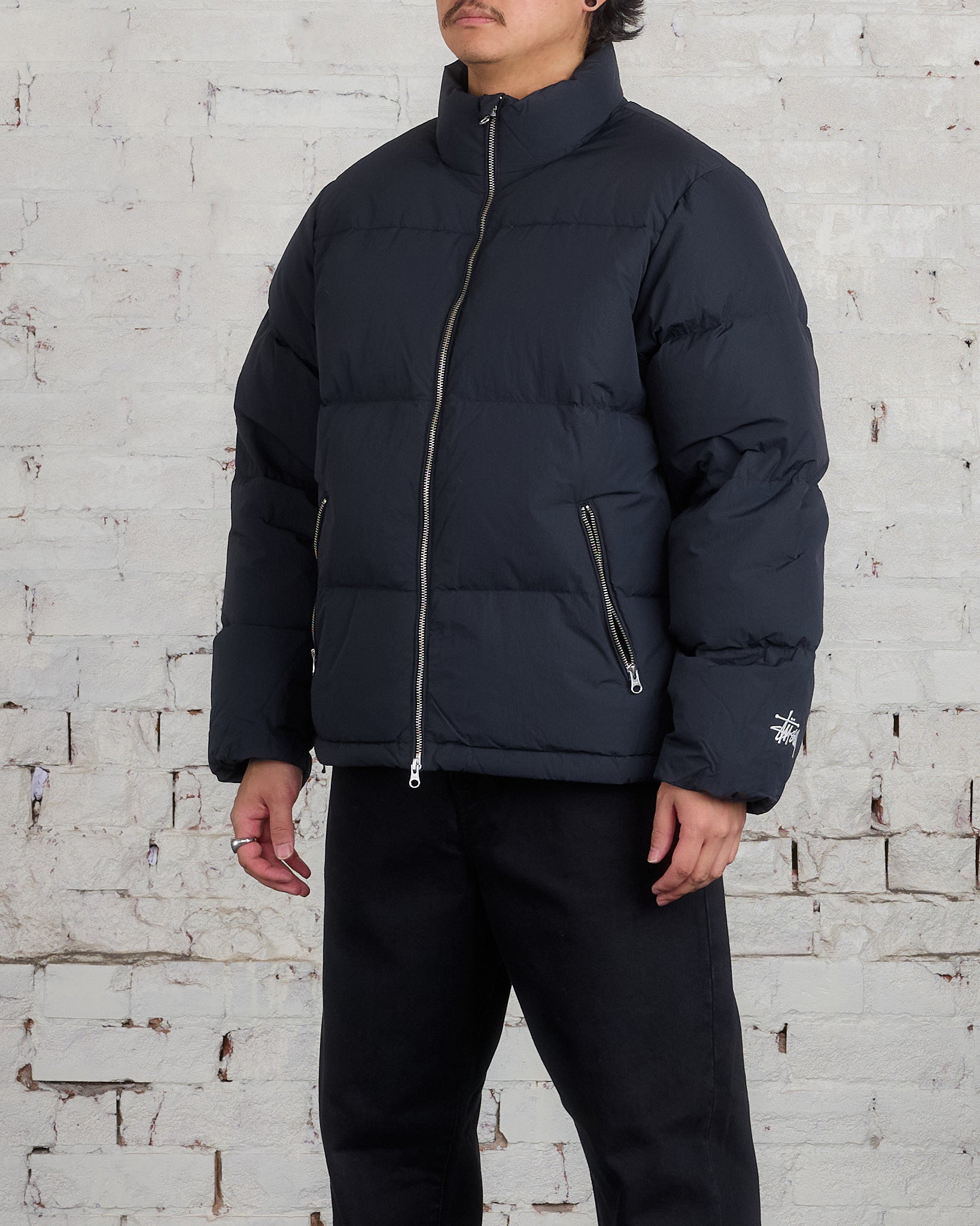 Stussy Nylon Down Puffer Jacket Black – LESS 17