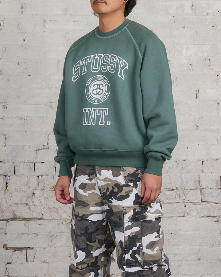 Stussy Overlock Varsity Raglan Crewneck Pine