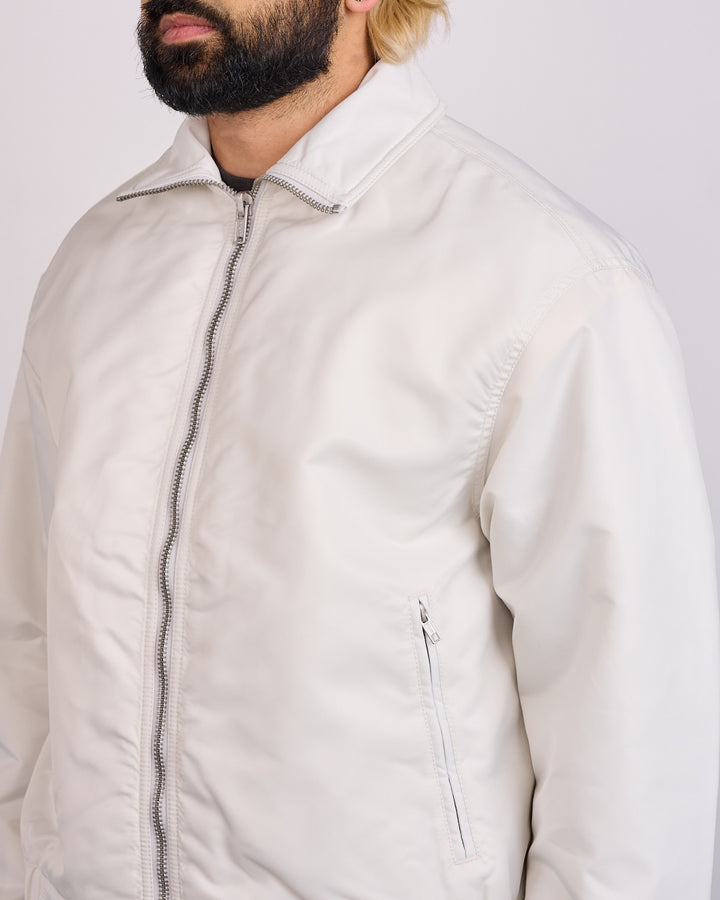 Stussy Pile Lined Zip Jacket Bone