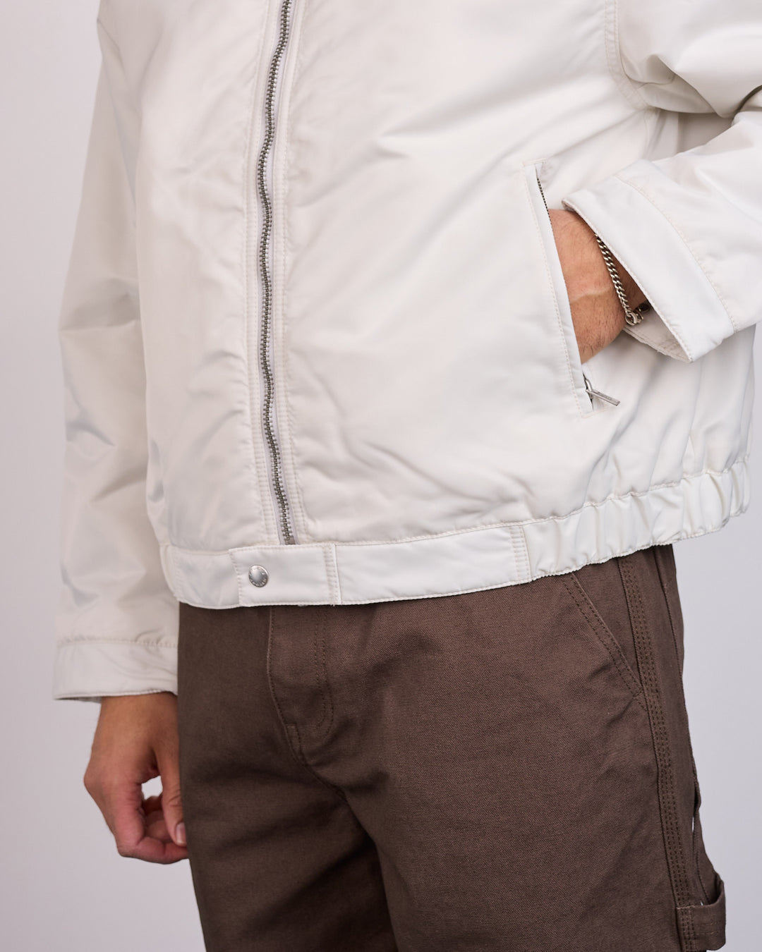 Stussy Pile Lined Zip Jacket Bone