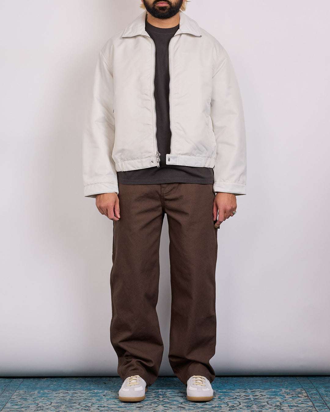 Stussy Pile Lined Zip Jacket Bone