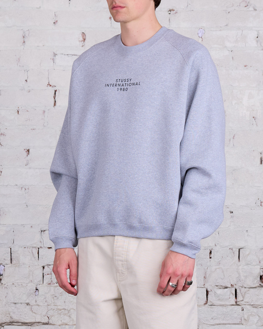 Stussy Raglan Sleeve Crewneck Grey Heather