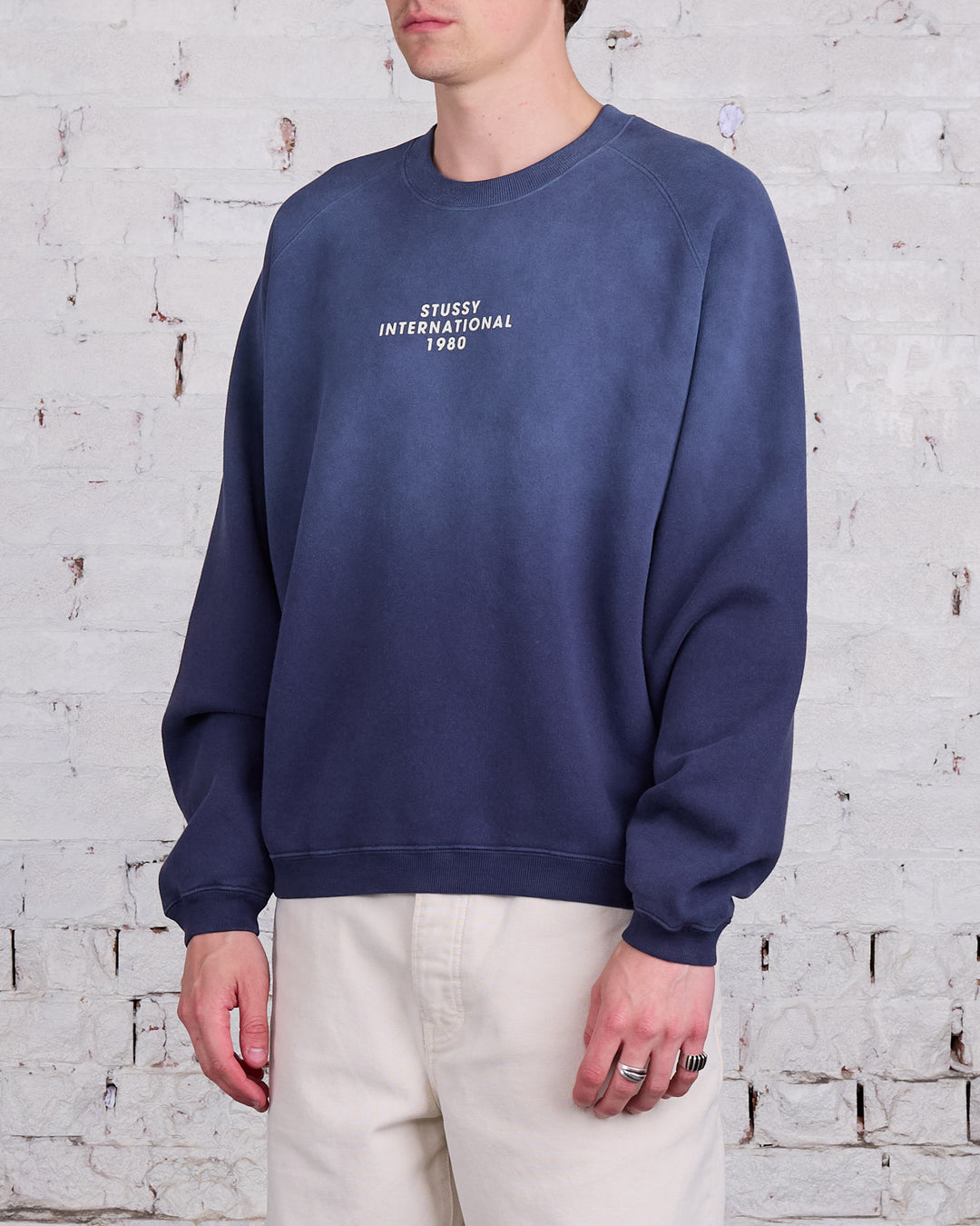 Stussy Raglan Sleeve Crewneck Navy