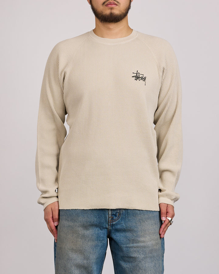 Stussy Raglan Thermal Basic Stock Bone