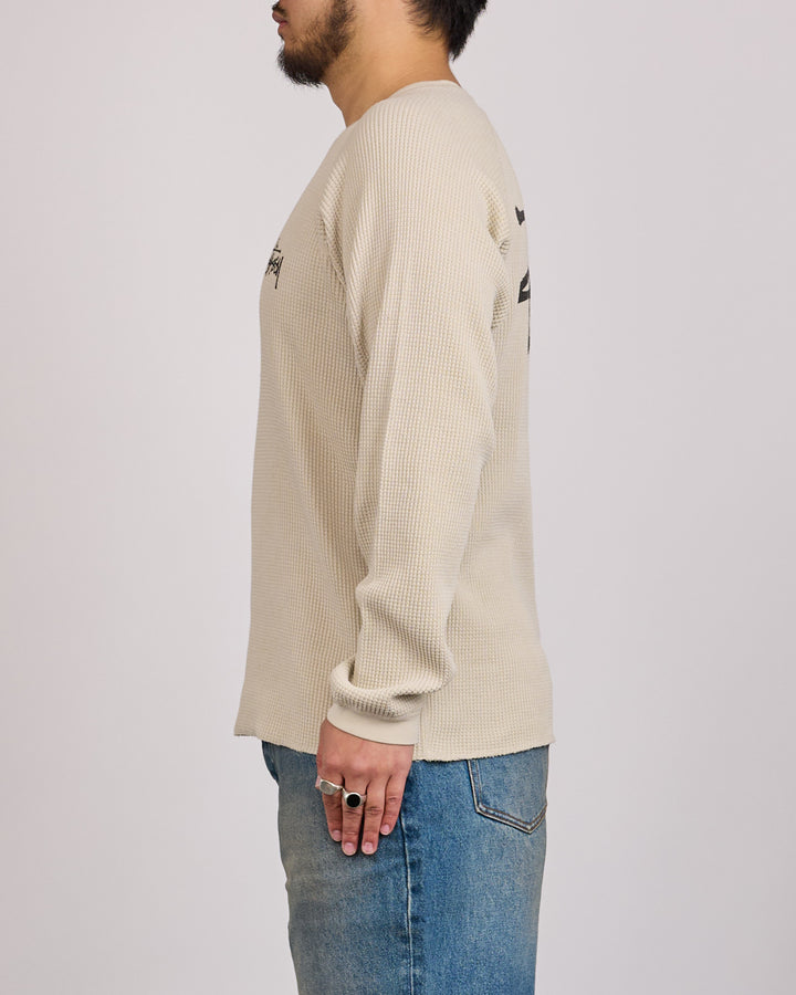 Stussy Raglan Thermal Basic Stock Bone