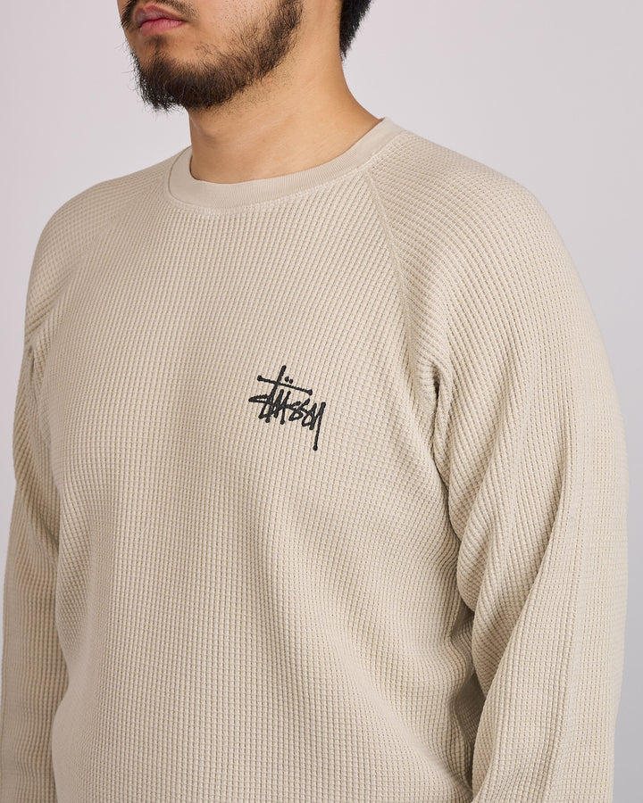 Stussy Raglan Thermal Basic Stock Bone