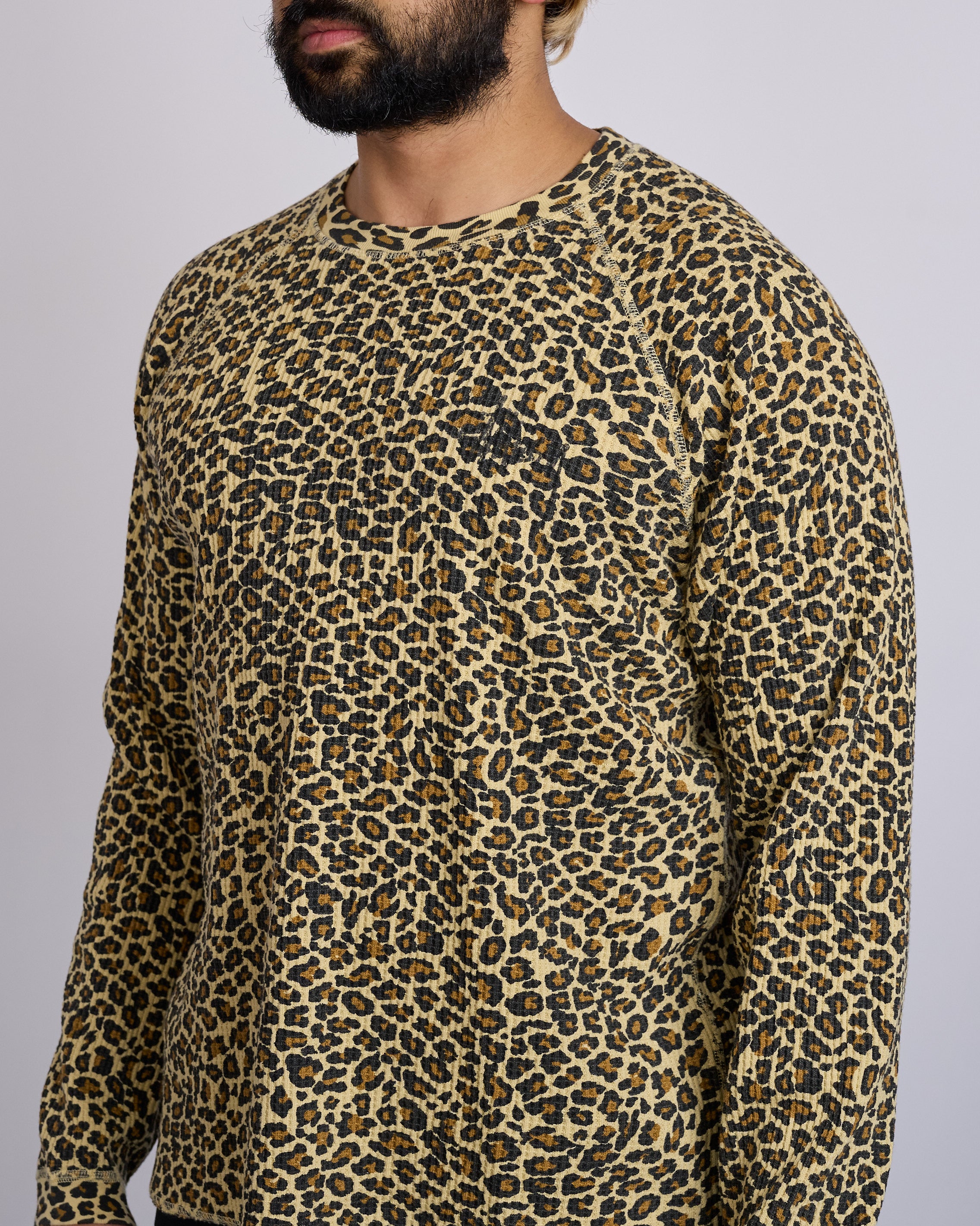 Stussy Raglan Thermal Basic Stock Crew Leopard – LESS 17