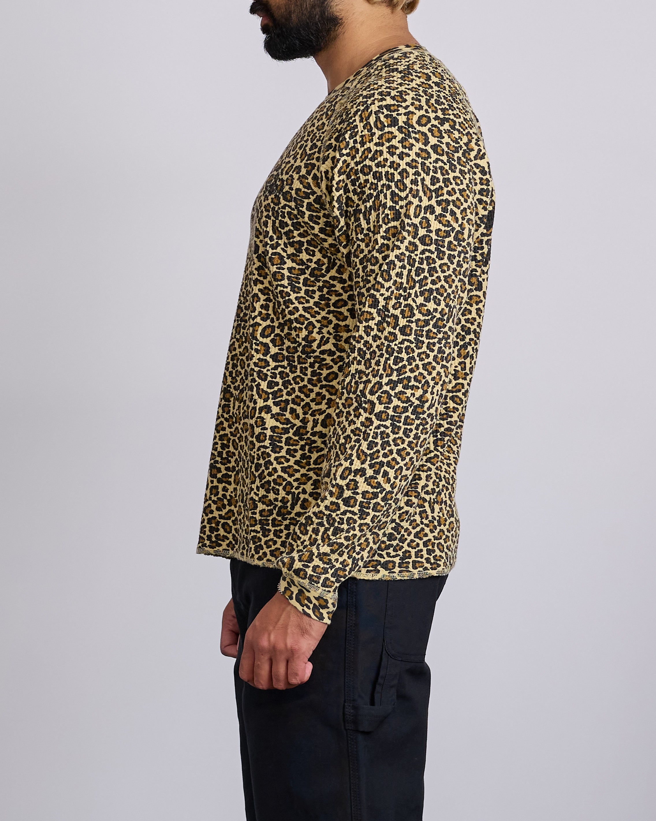 Stussy Raglan Thermal Basic Stock Crew Leopard – LESS 17