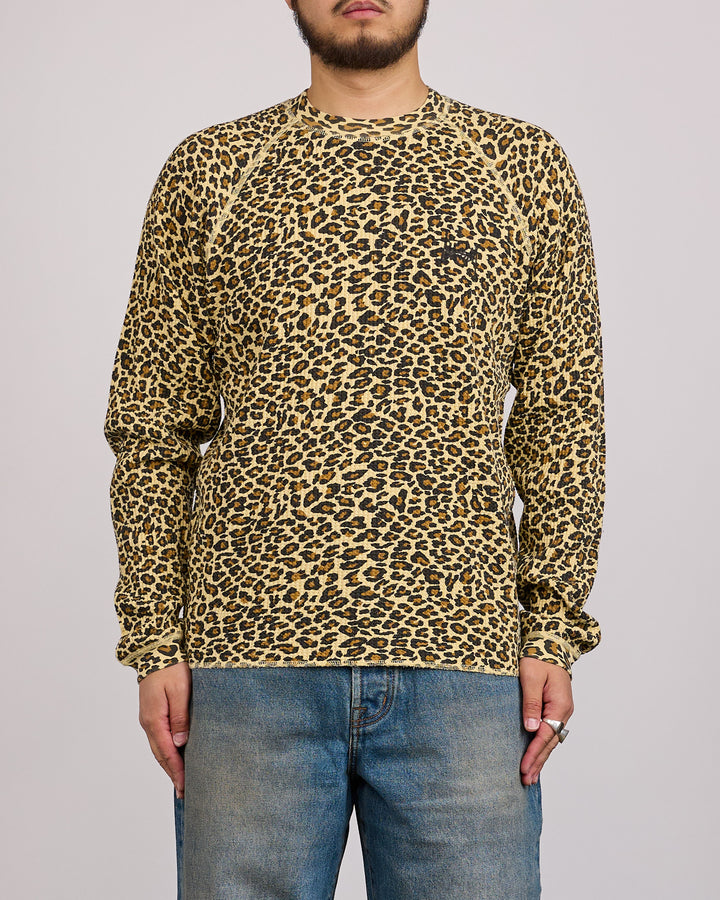 Stussy Raglan Thermal Basic Stock Leopard