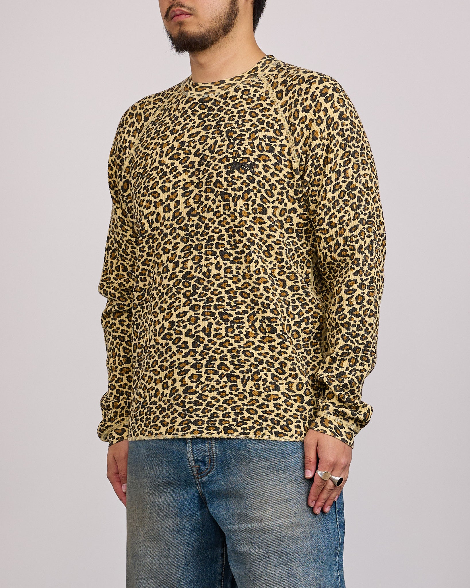Stussy Raglan Thermal Basic Stock Leopard – LESS 17