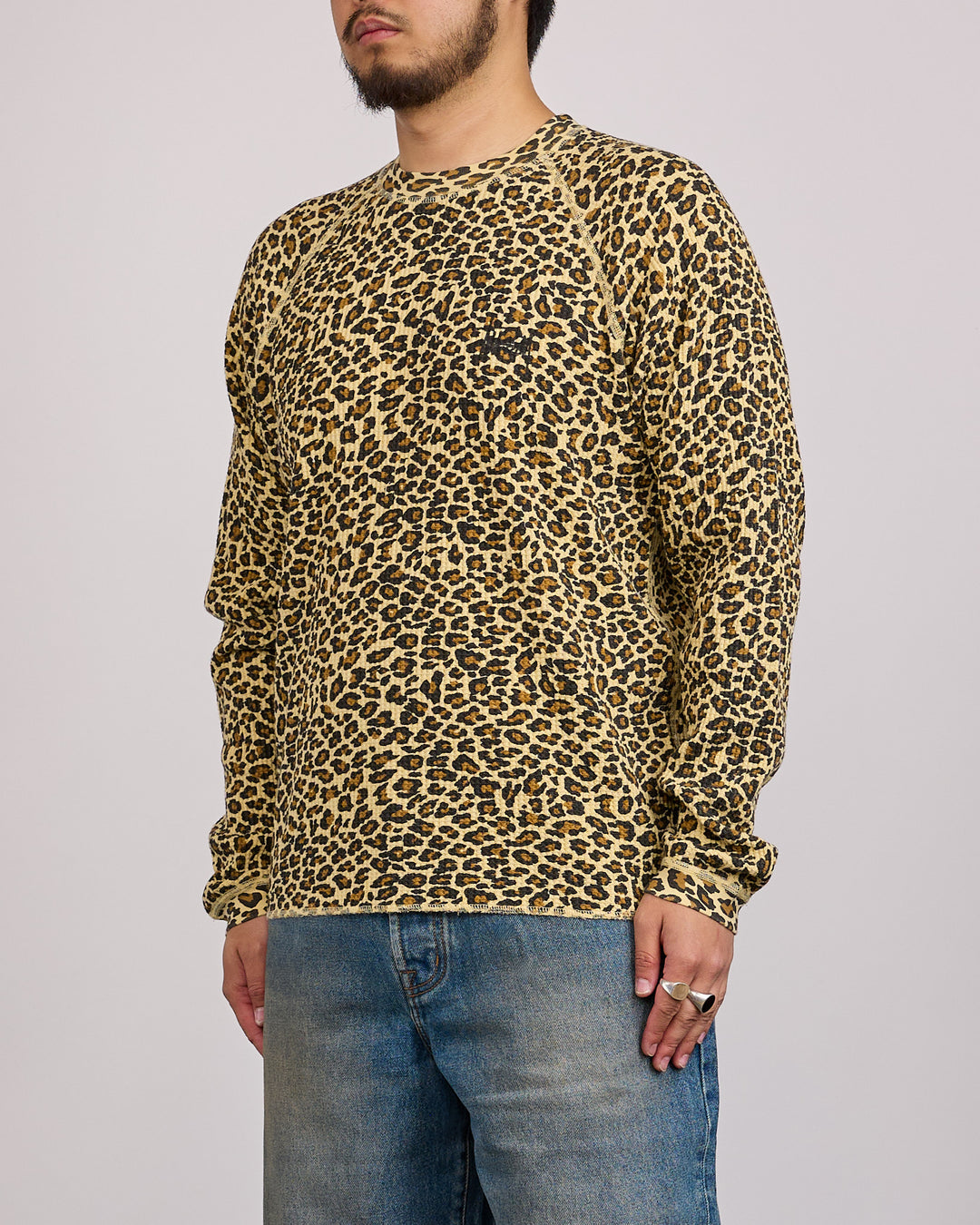 Stussy Raglan Thermal Basic Stock Leopard