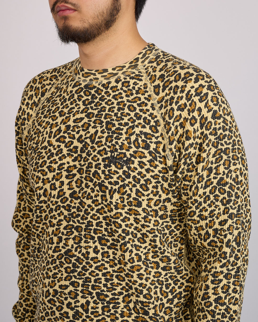 Stussy Raglan Thermal Basic Stock Leopard
